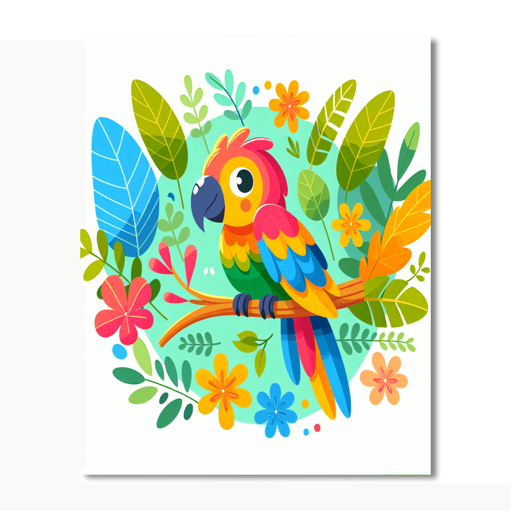 Delightful Parrot Number Painting