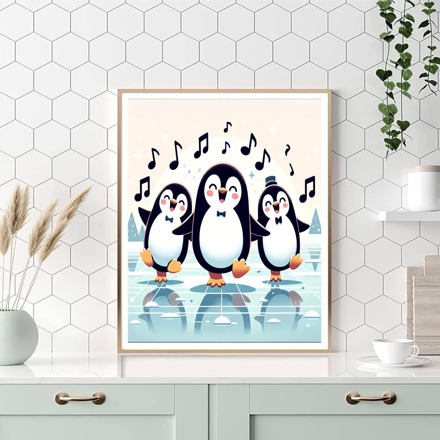 Silly Penguin Dance Party Painting By Numbers Kit