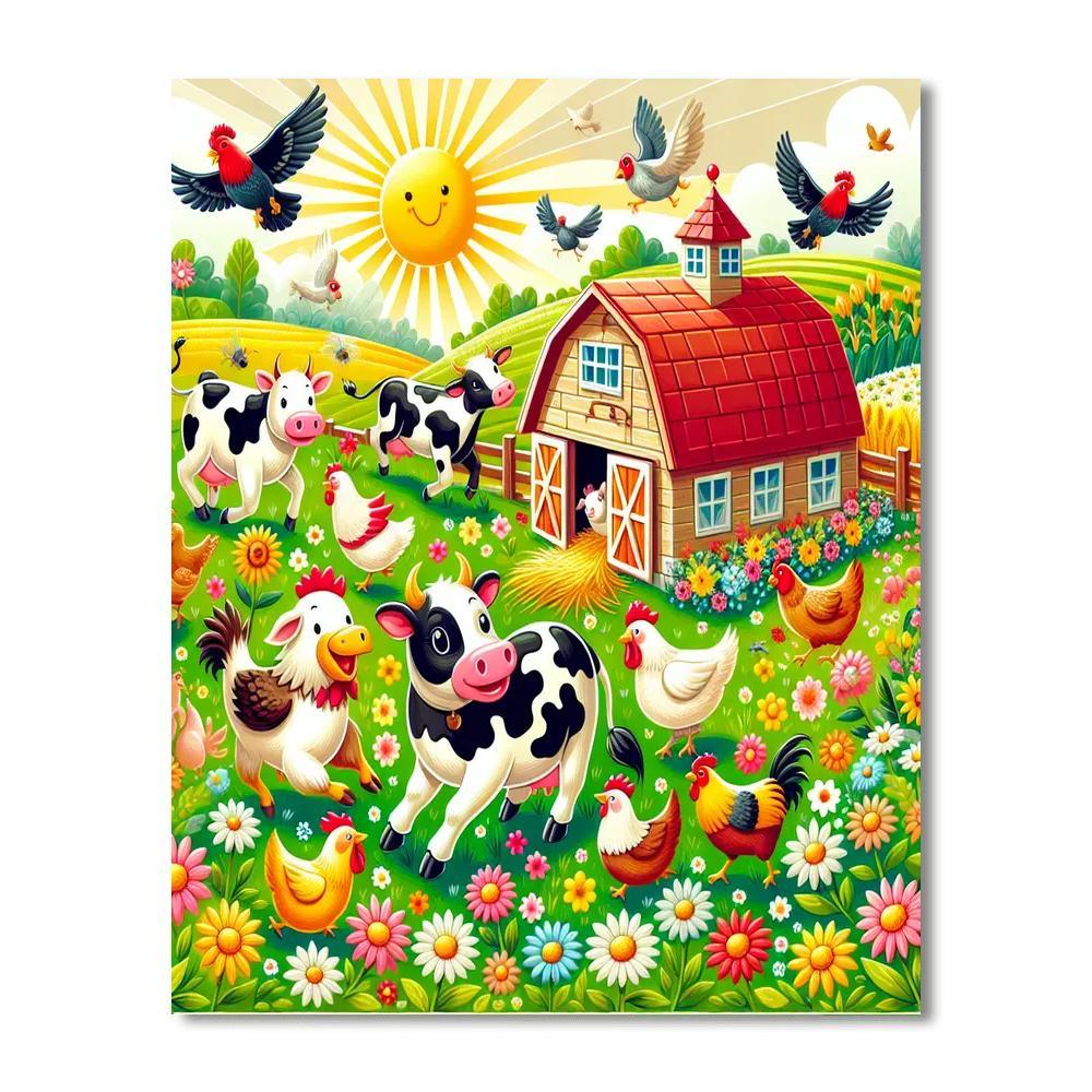 Delightful Farmyard Fun Paint By Color