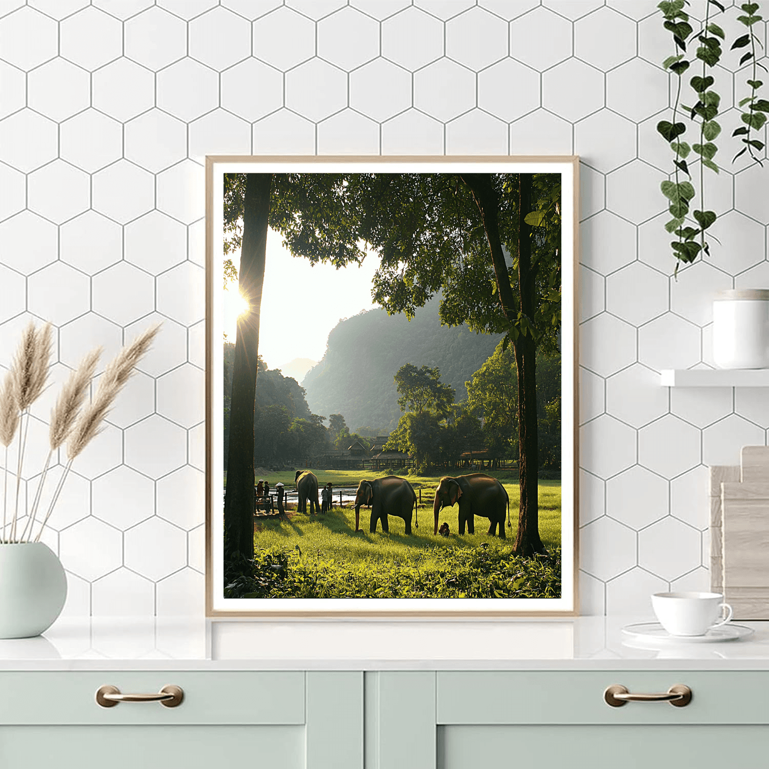 Elephant Sanctuary In Chiang Mai - Thailand Numbered Painting Kits