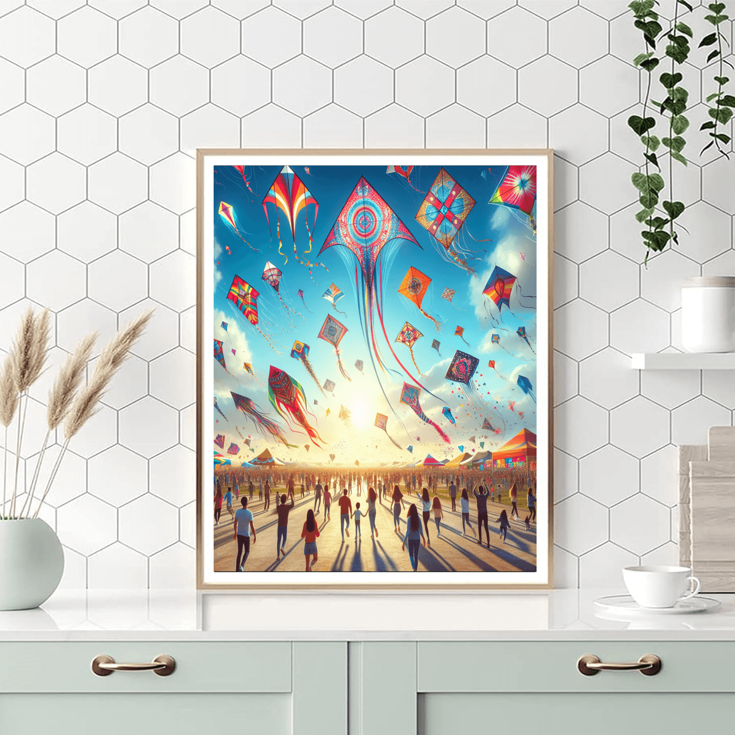 Playful Kite Festival Number Painting