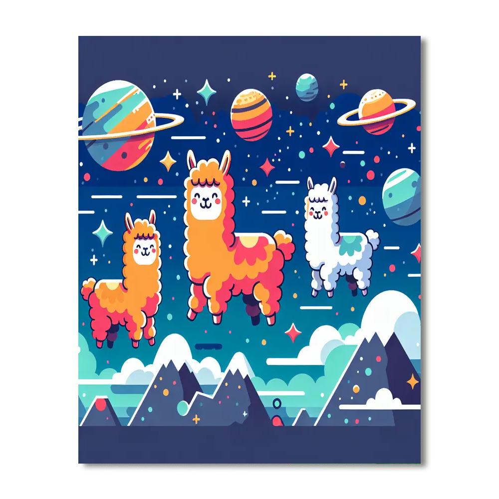 Astral Adventure Alpacas Numbered Painting Kits