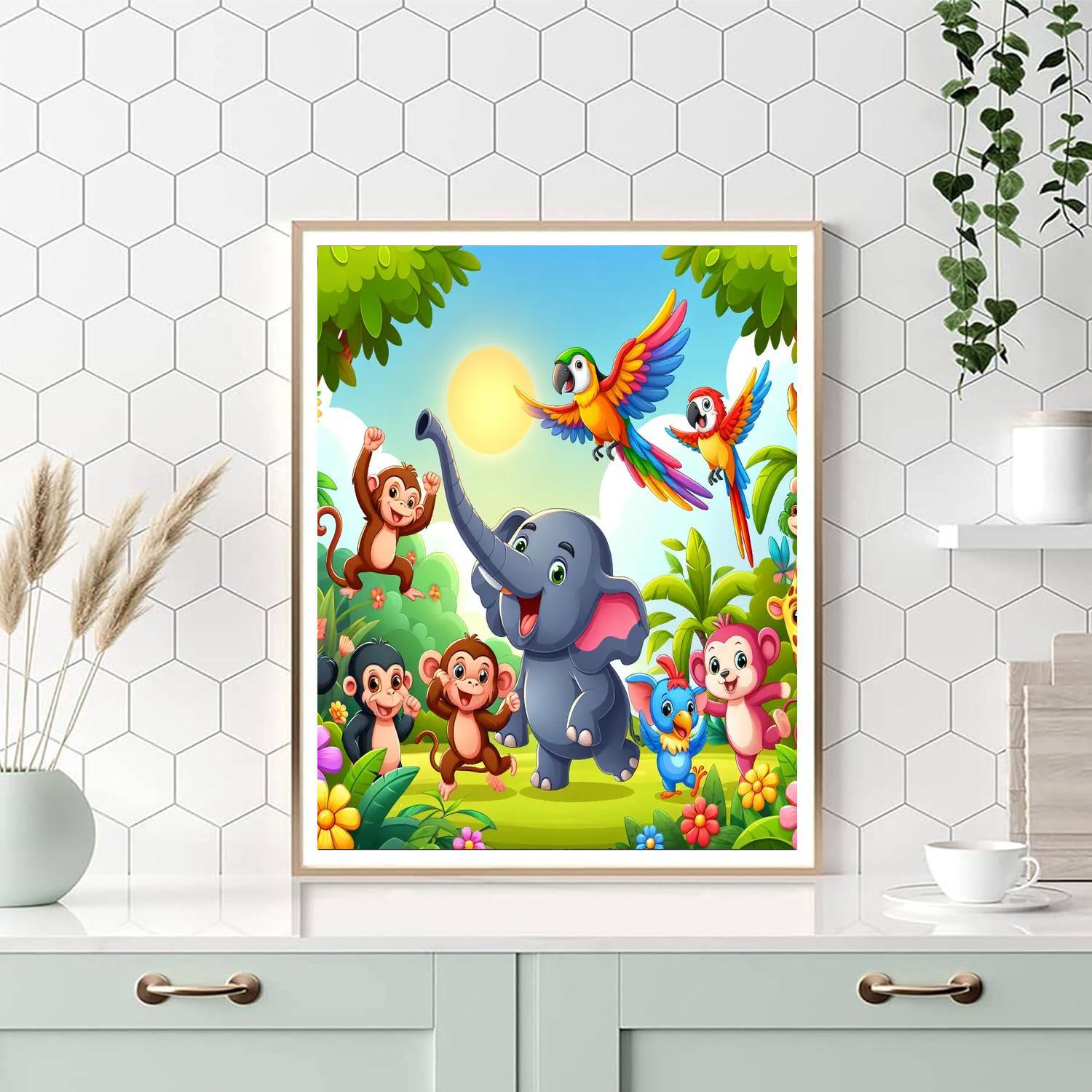 Joyful Jungle Jive Number Painting