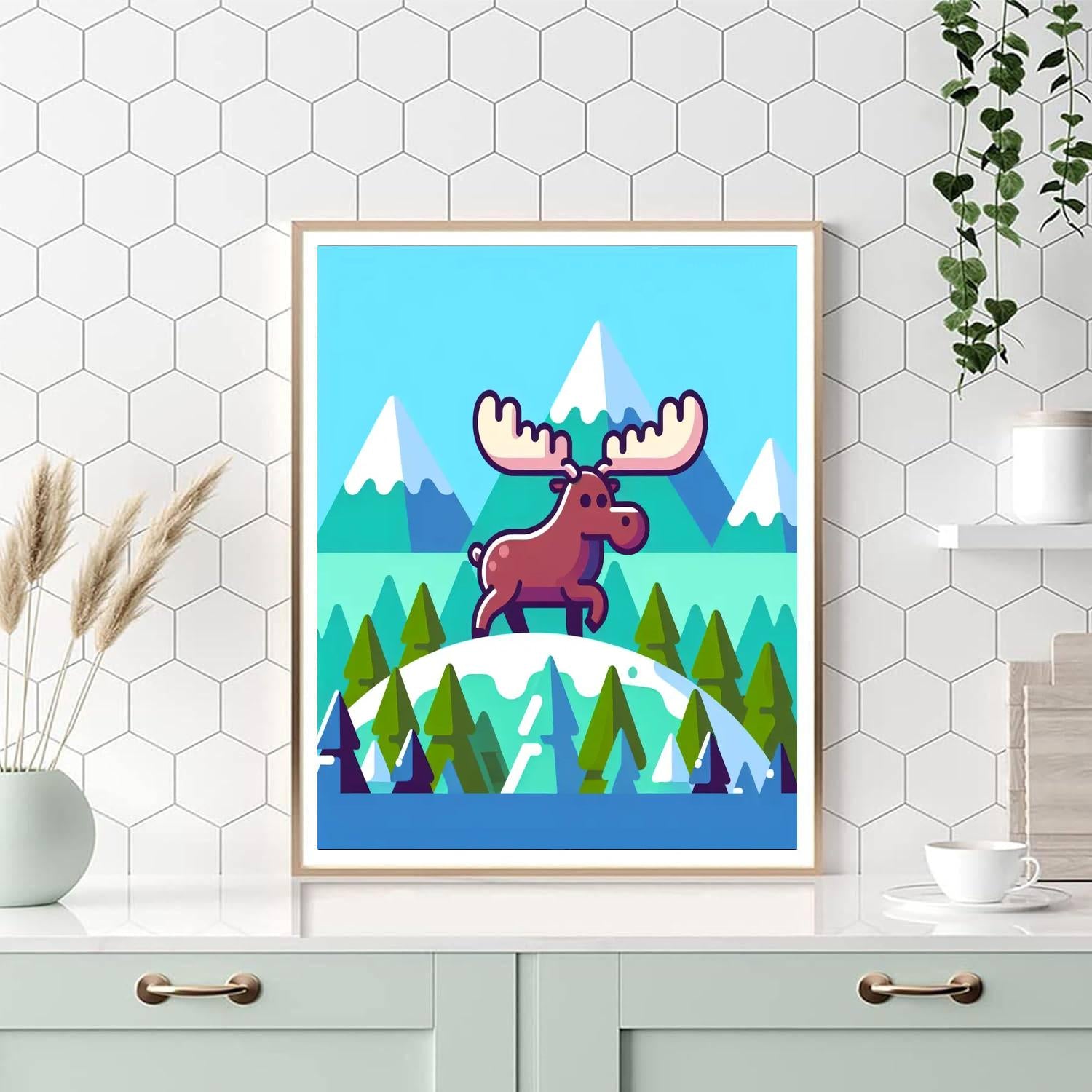 Mystic Mountain Moose Numbered Painting Kits