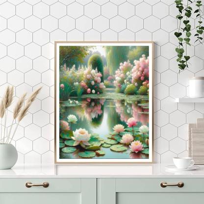 Monet's Garden Reflection Painting By Numbers Kit
