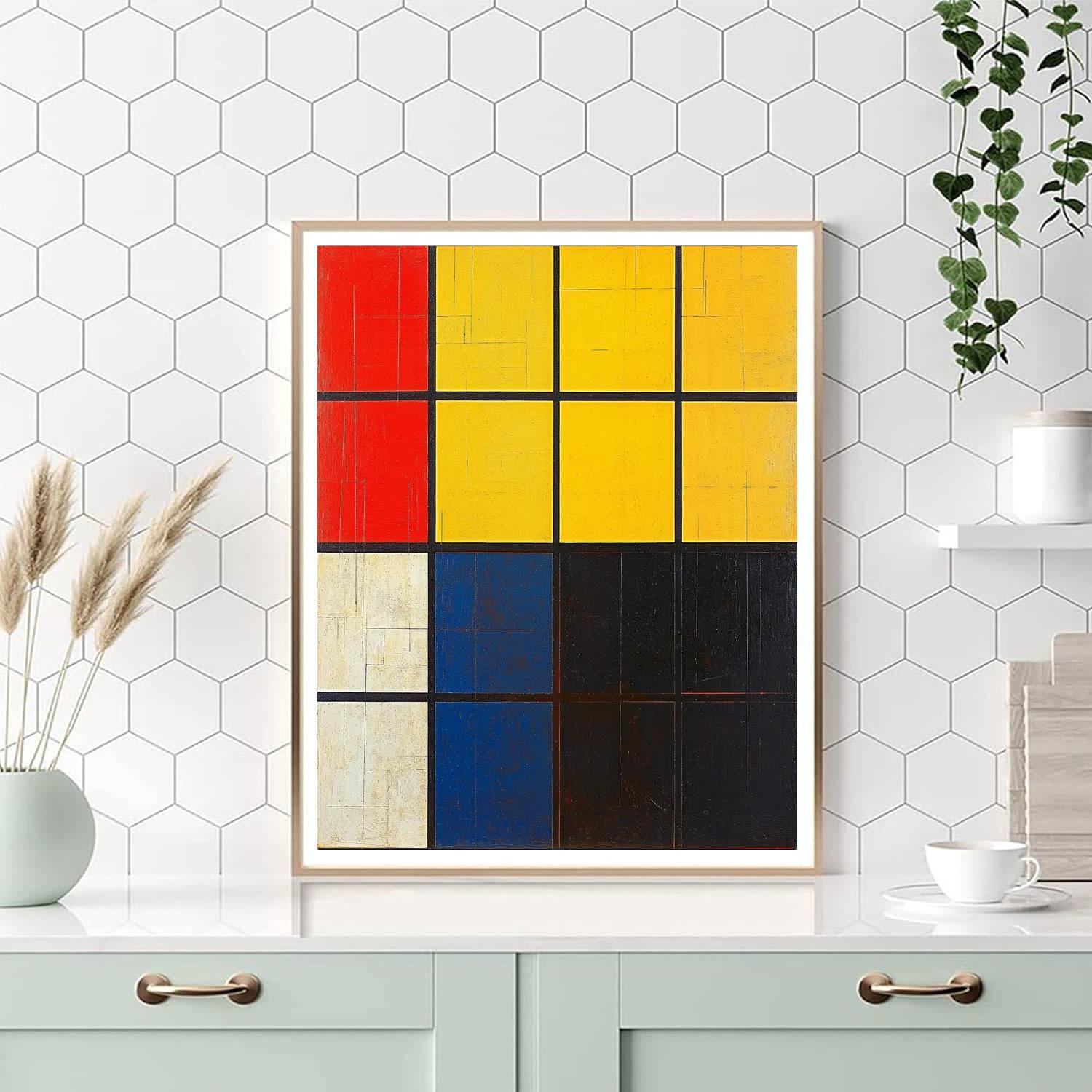 Piet Mondrian Inspired Modern Industrial Abstract  Paint By Numbers Kits