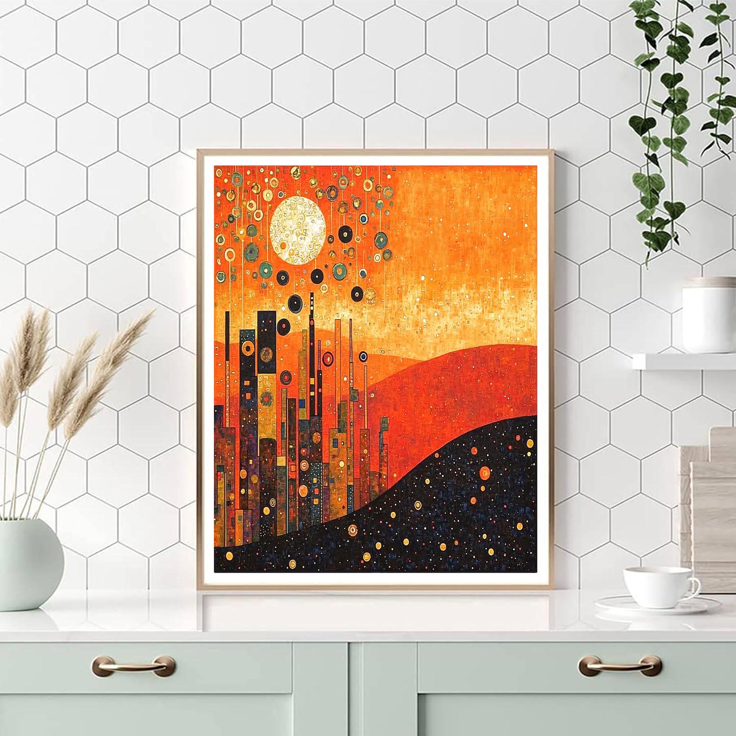 Gustav Klimt Inspired Embers Of Creativity  Paint By Numbers Kits