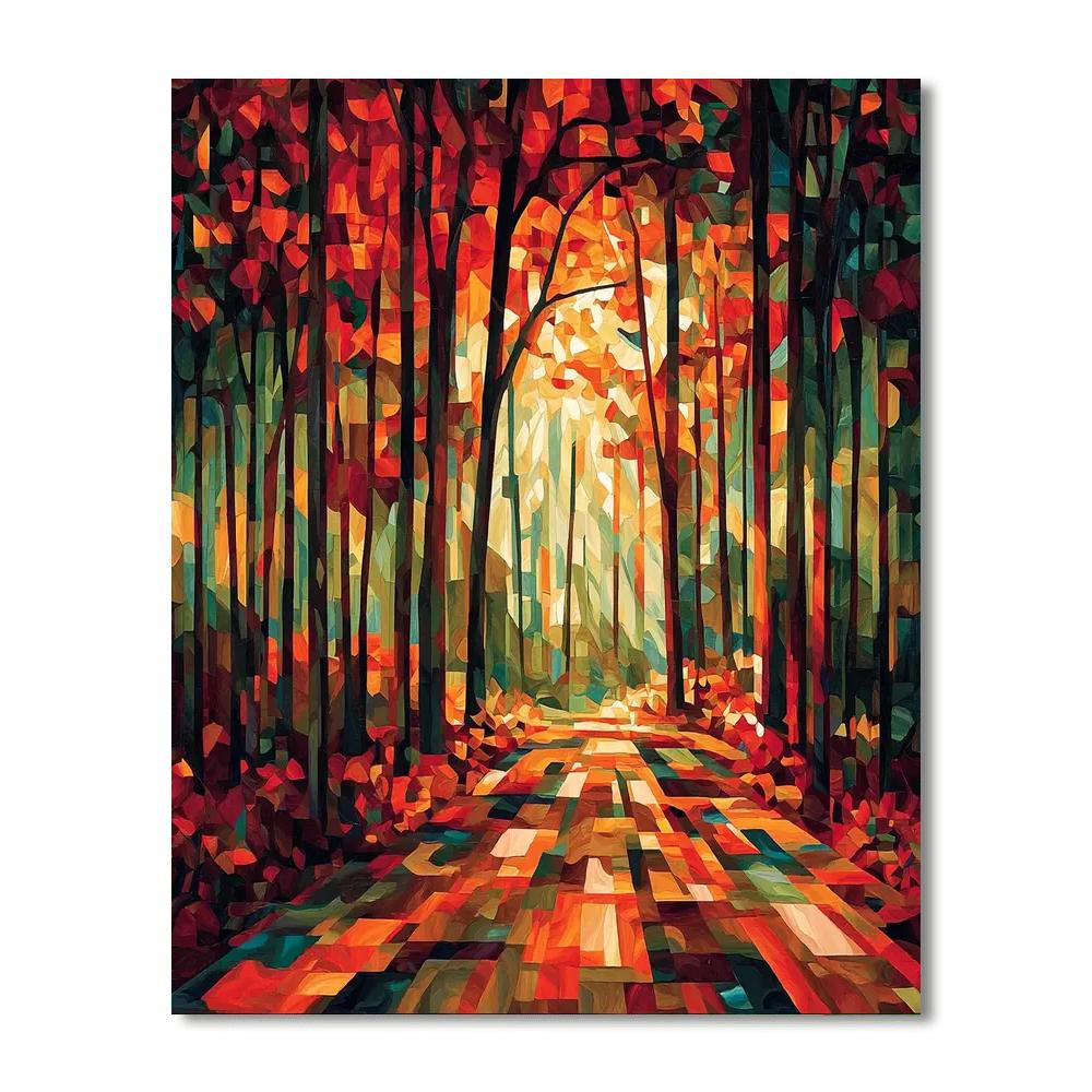 Paul Cézanne Inspired Geometric Grove  Paint By Numbers Art