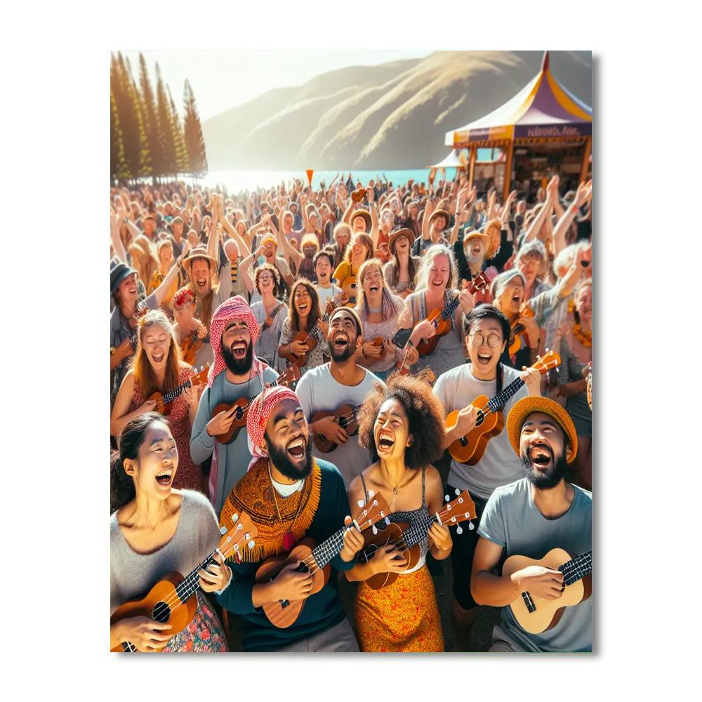 Wellington International Ukelele Orchestra Number Painting