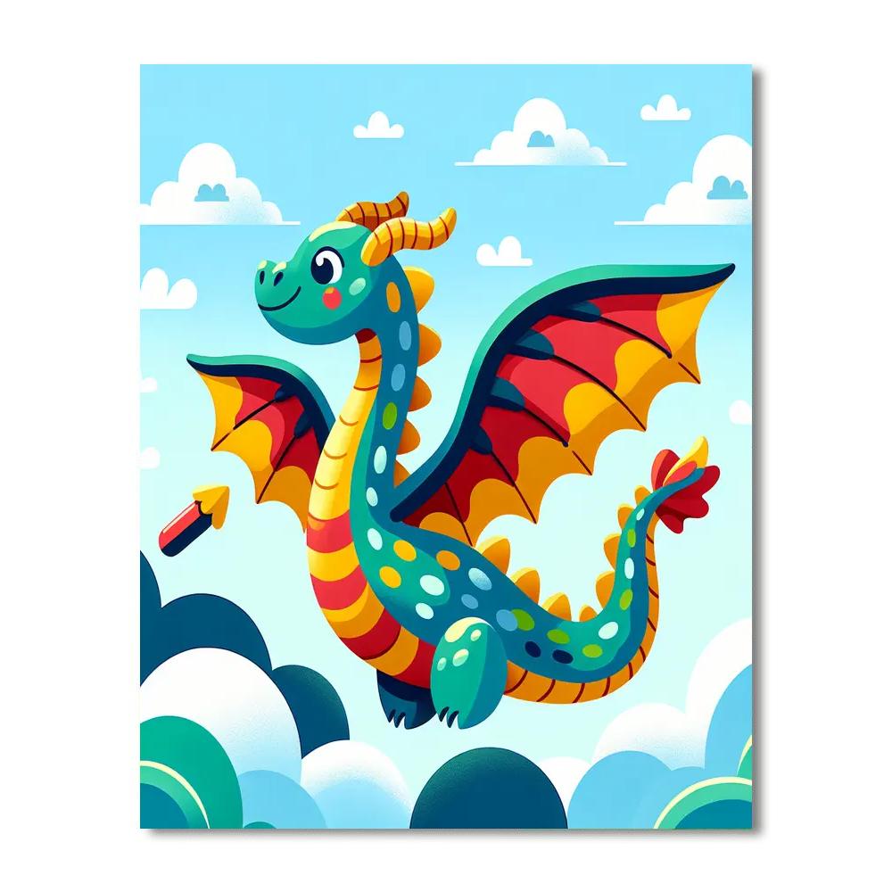 Daring Dragon's Flight Painting Number Kit