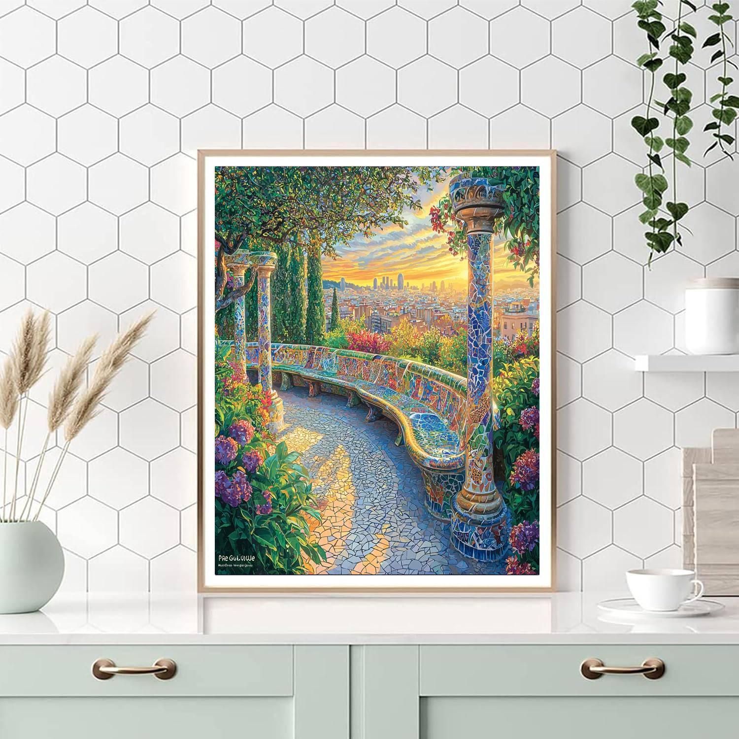 Gaudi's Park Güell - Barcelona Numbered Painting Kits