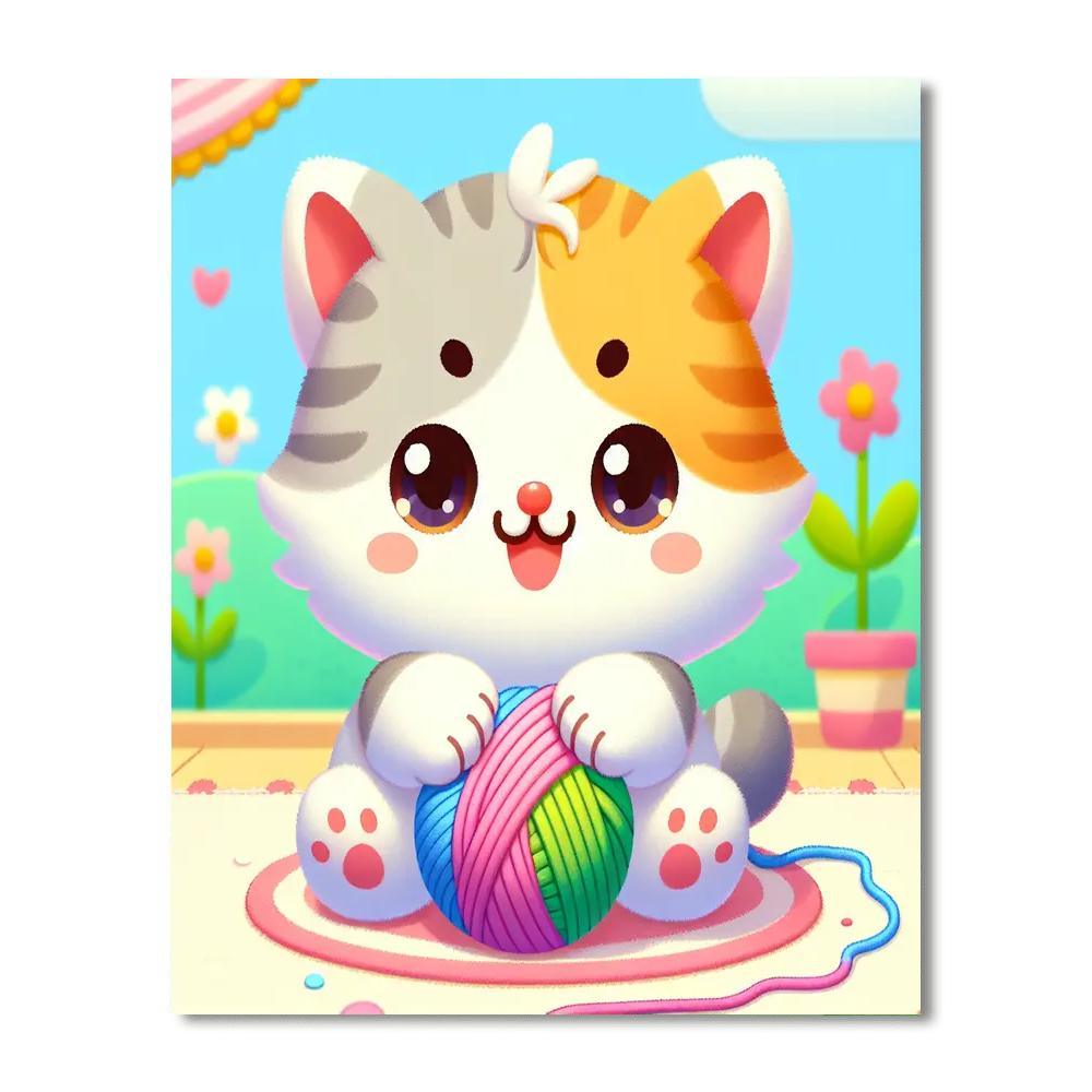Playful Kitten Painting By Numbers Kit