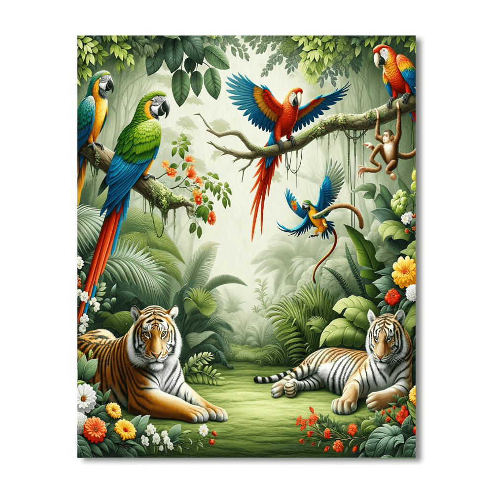 Dynamic Jungle Expedition Paint By Numbers