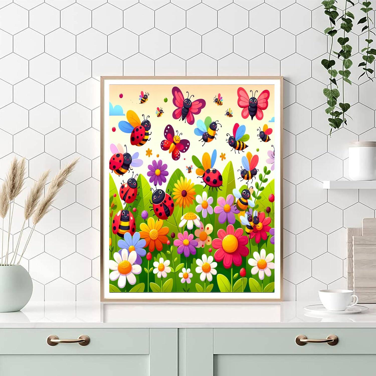 Whimsical Bug Friends Paint By Numbers Art