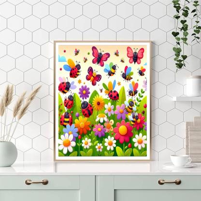 Whimsical Bug Friends Paint By Numbers Art