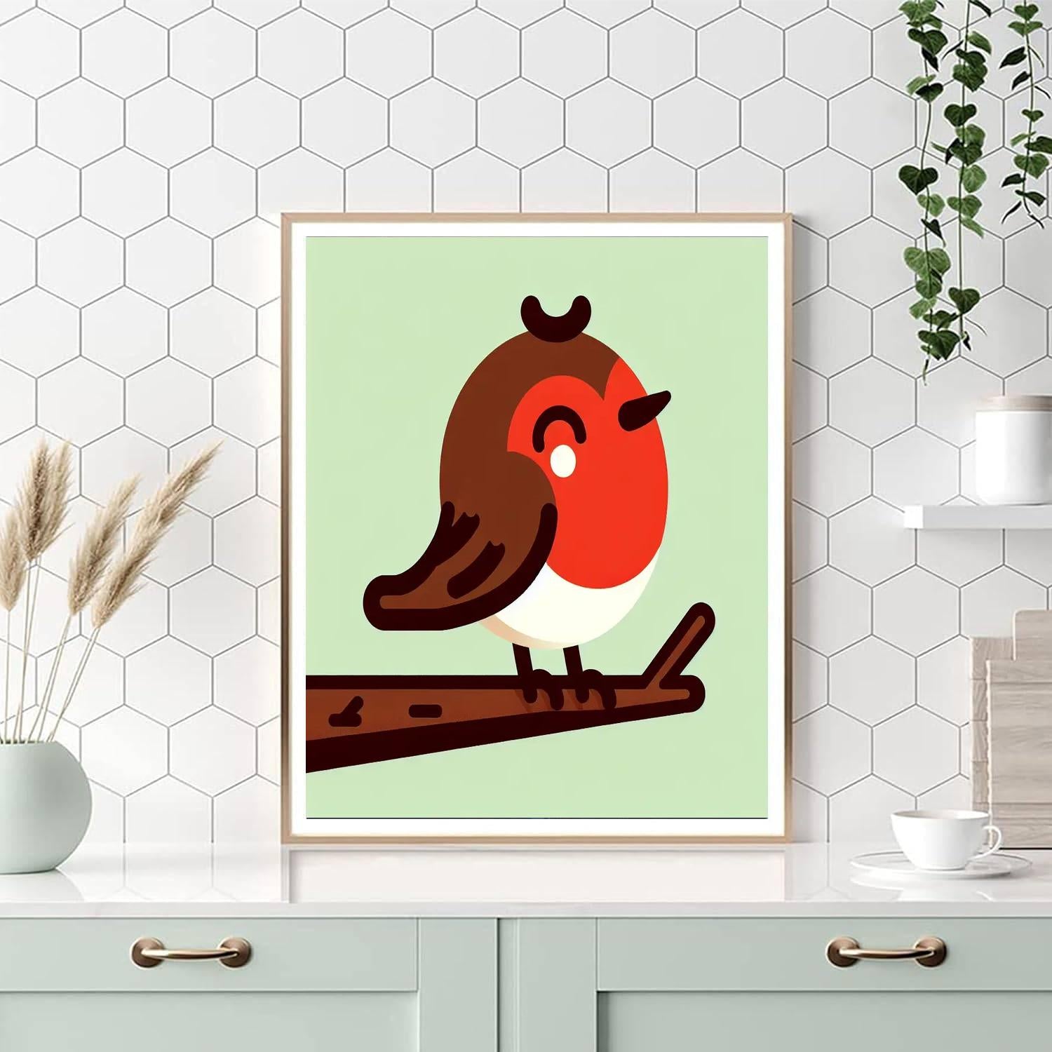 Rustic Robin Paint By Number