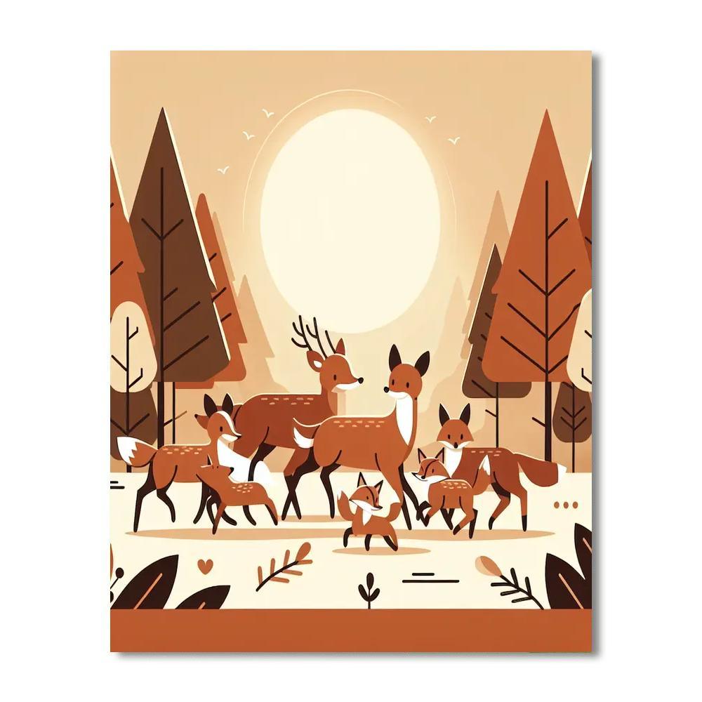 Merry Forest Frolic Numbered Painting Kits