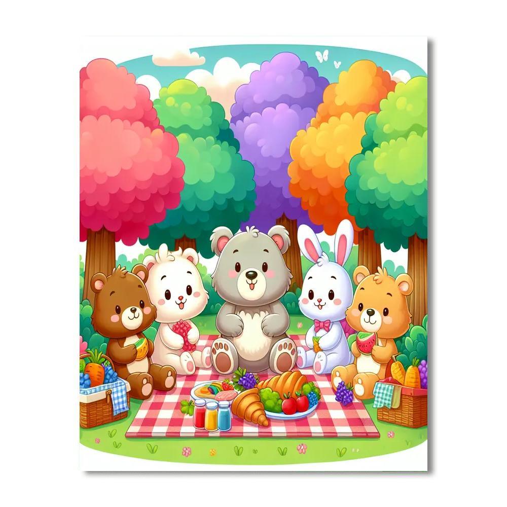 Merry Animal Picnic Numbered Painting Kits