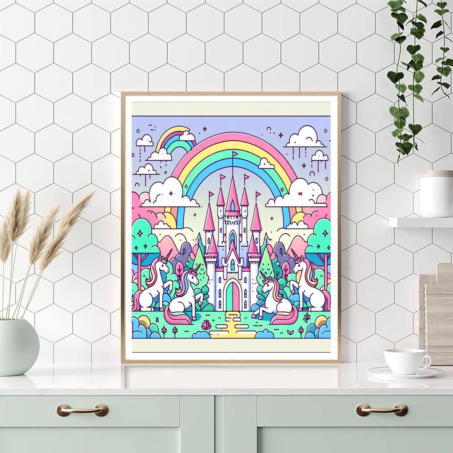 Enchanted Unicorn Kingdom Painting Number Kit