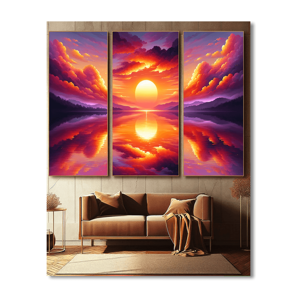 Sunset On The Water Painting Number Kit