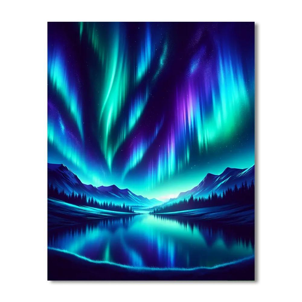 Dazzling Northern Lights Painting By Numbers Kit
