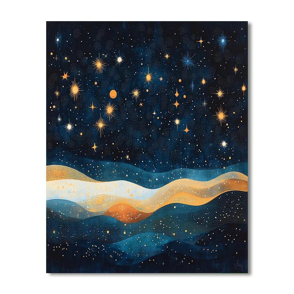 Georges Seurat Inspired Patterns Of The Night Sky  Numbered Painting Kits