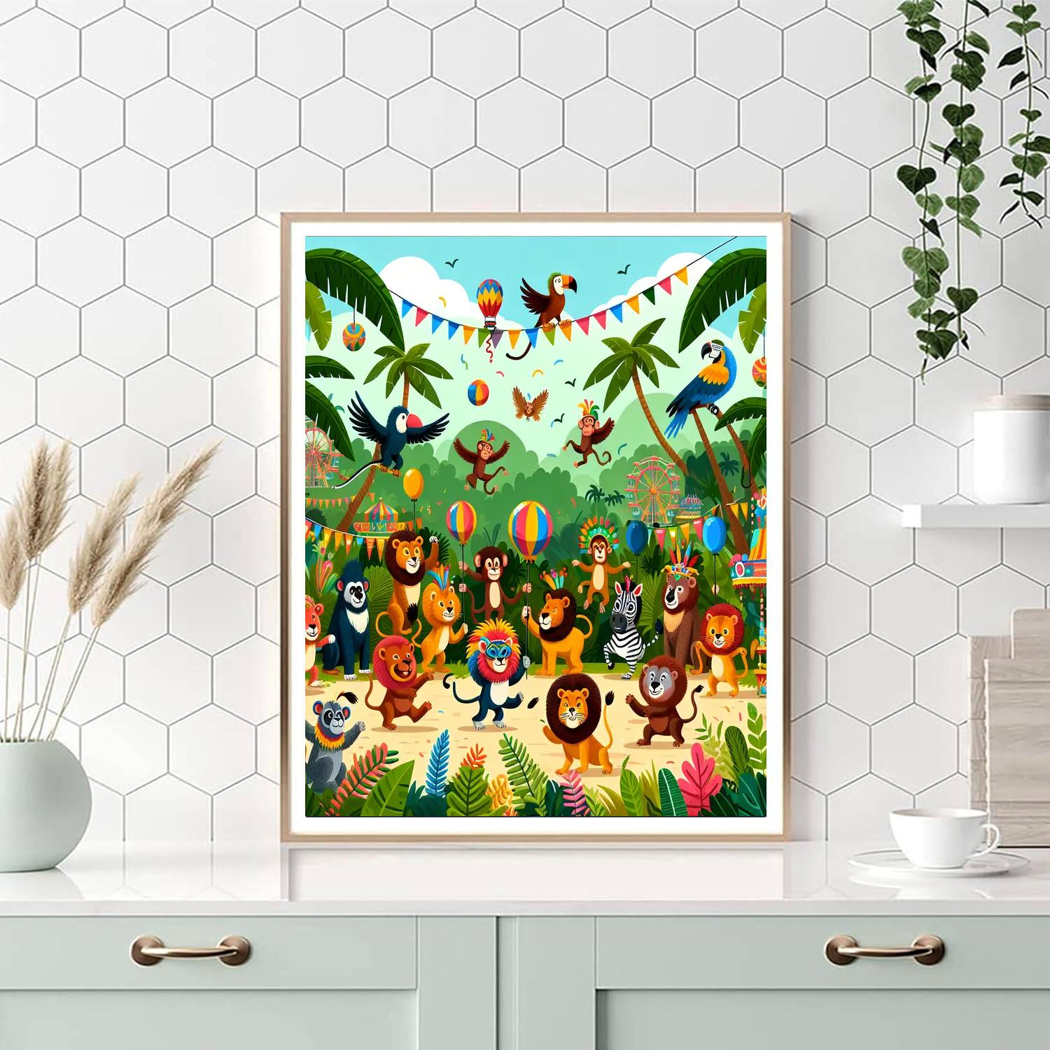 Joyful Jungle Carnival Painting Number Kit