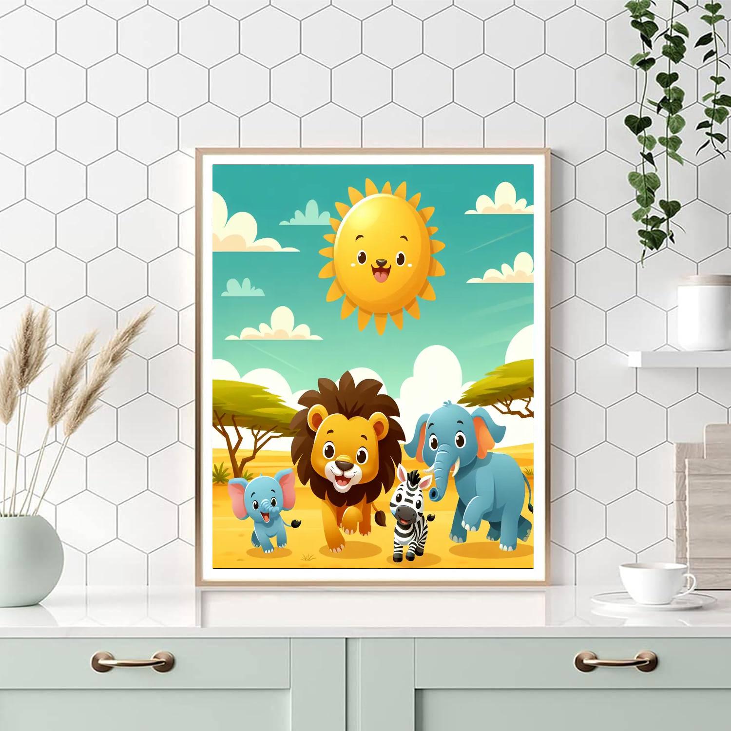 Sunny Safari Gathering Paint By Numbers