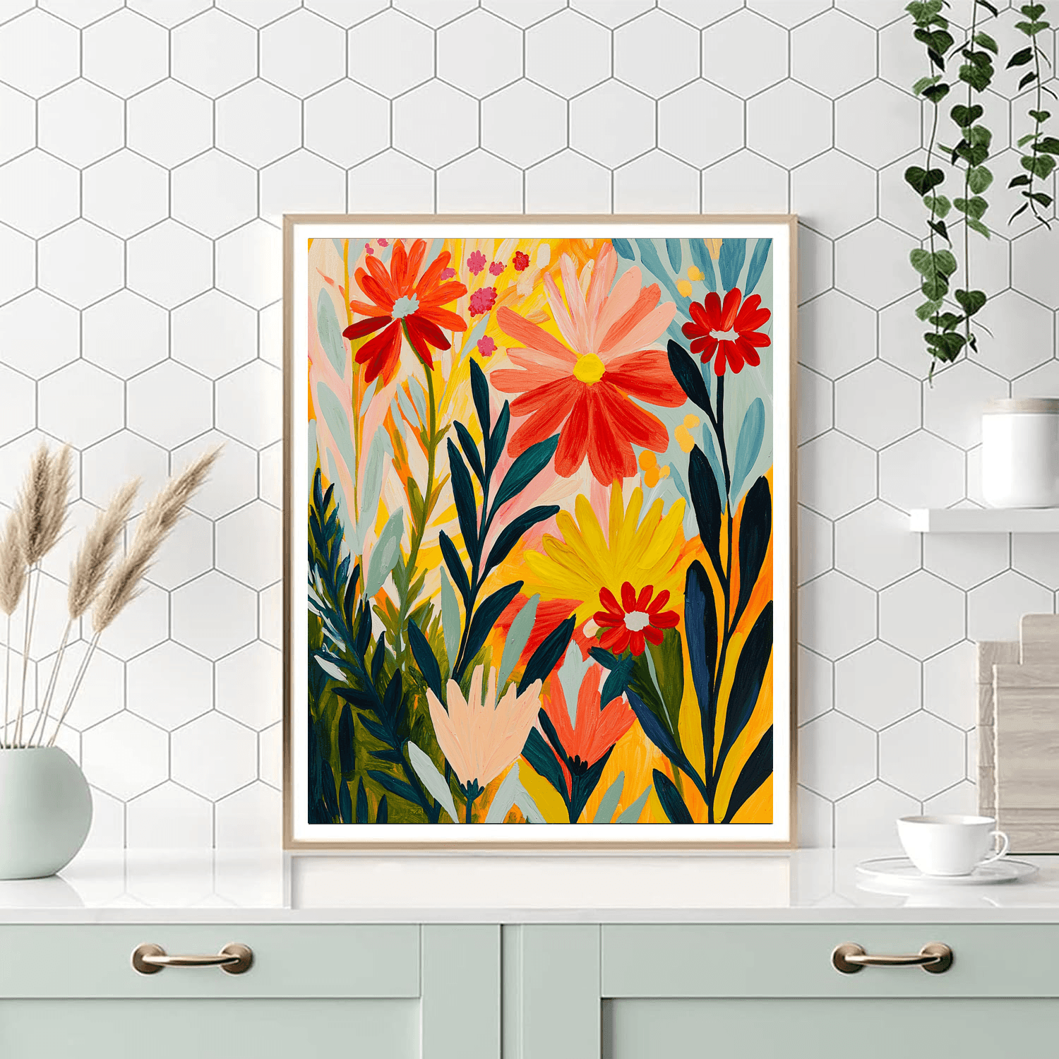 Henri Matisse Inspired Abstract Garden Blooms - DIY Painting By Numbers Kit