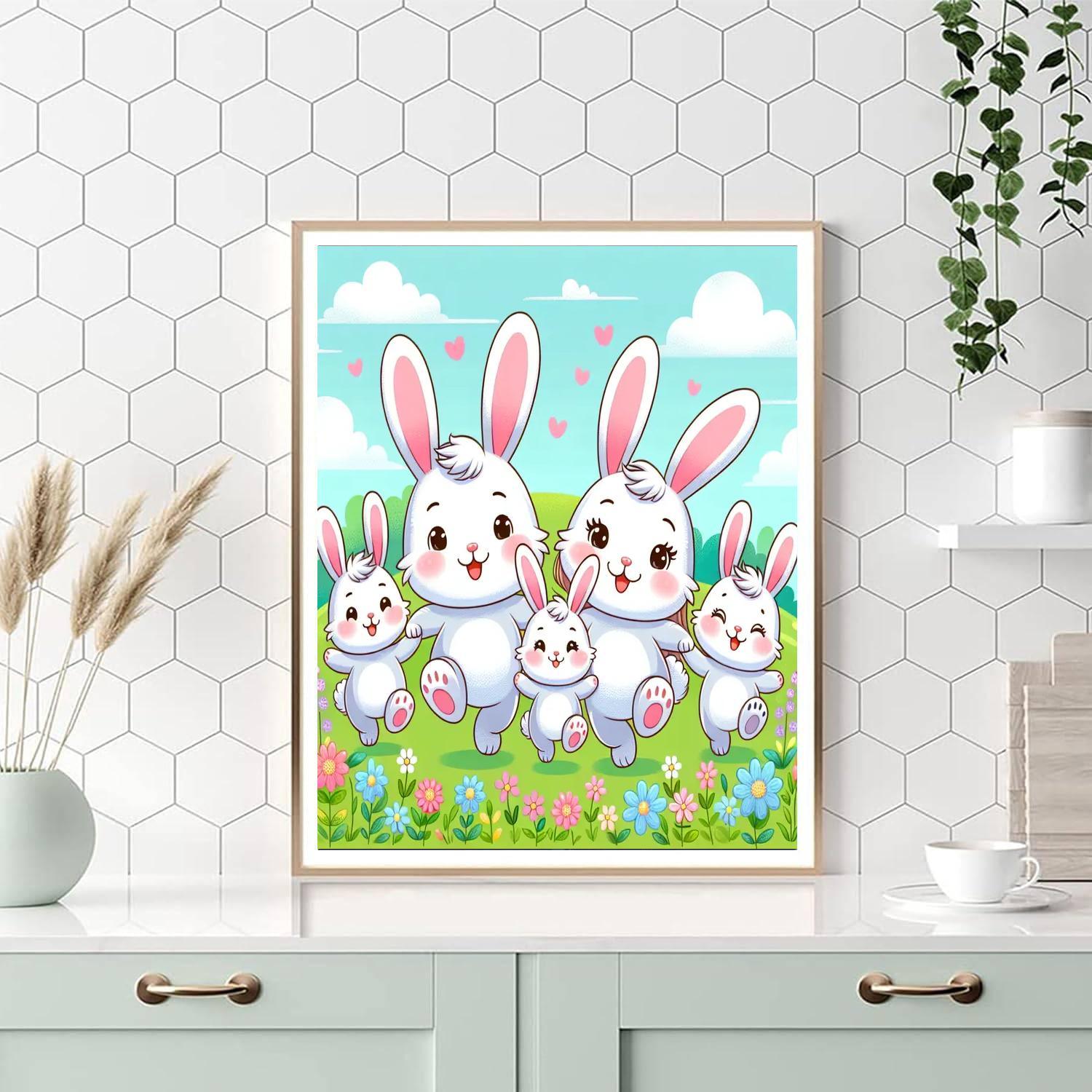 Bouncing Bunny Family Paint By Number