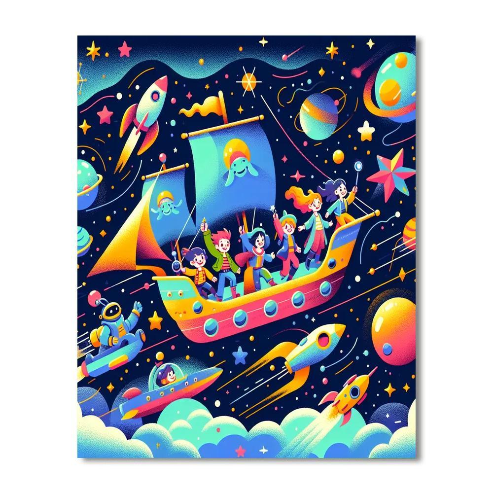 Space Pirates Of The Galaxy Paint By Numbers Art