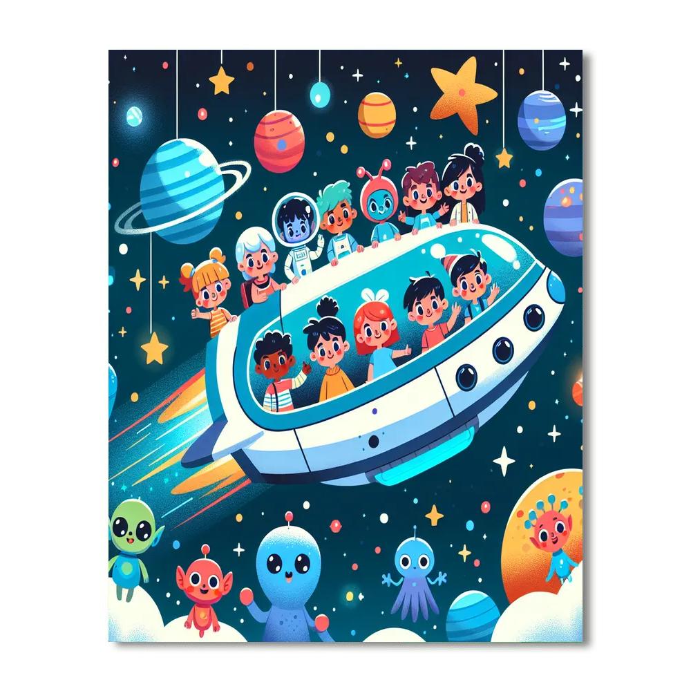 Starlight Galaxy Adventure Number Painting