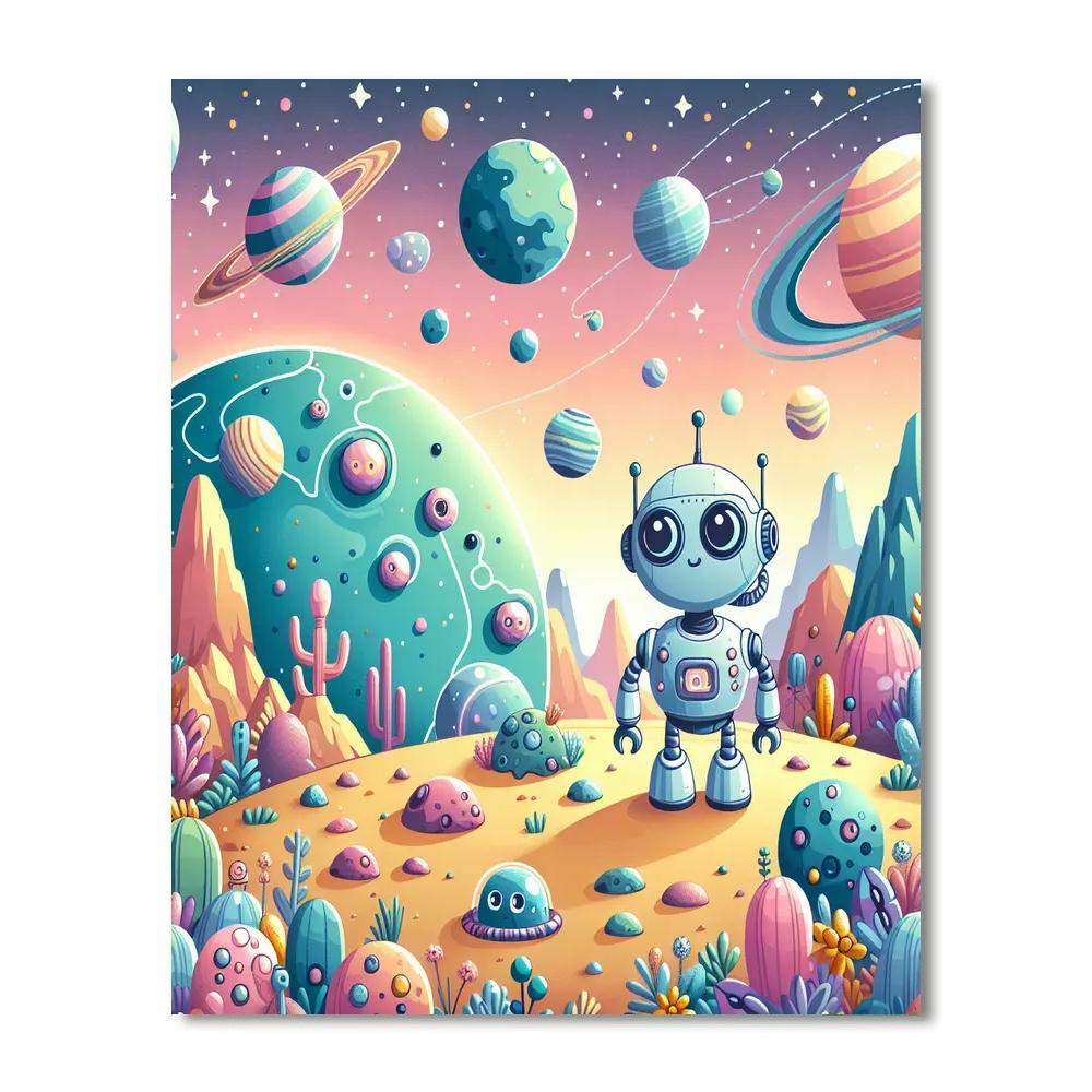 Robot Planet Discovery Paint By Numbers Kits