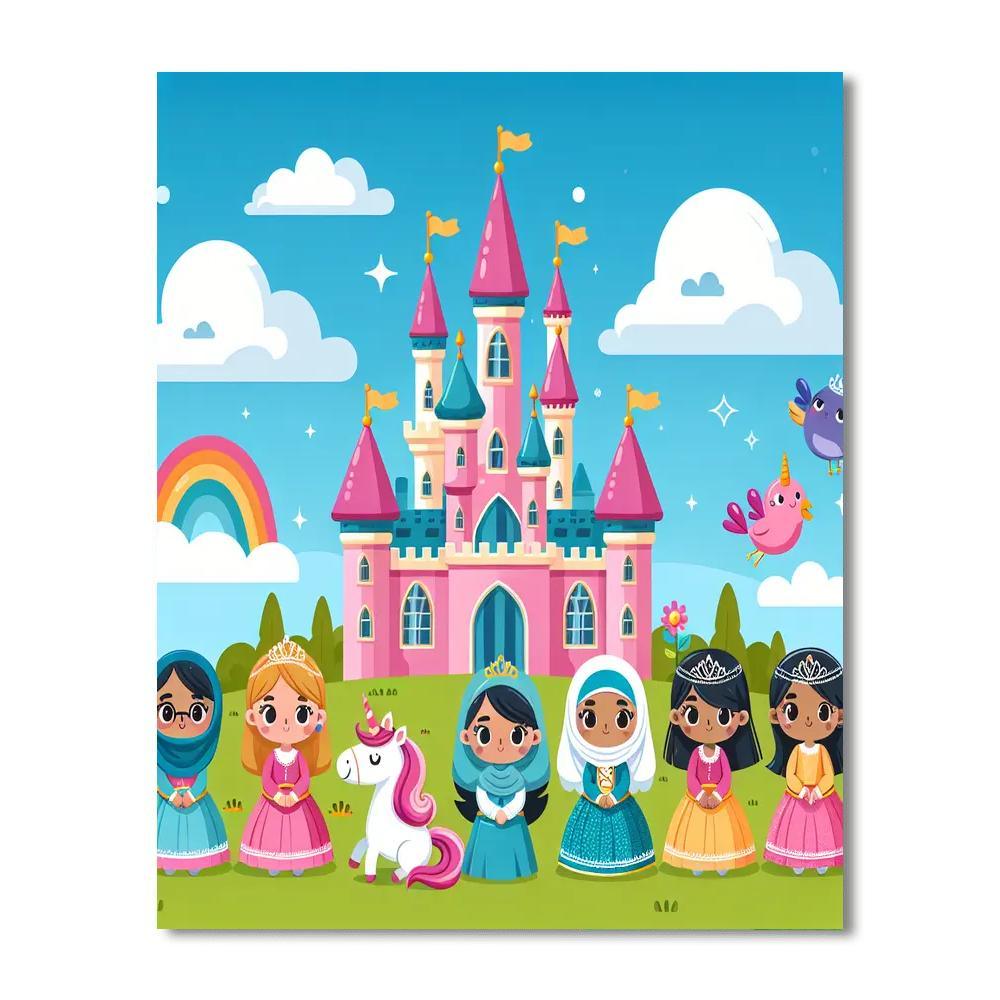 Princess Enchanted Castle Paint By Numbers Art