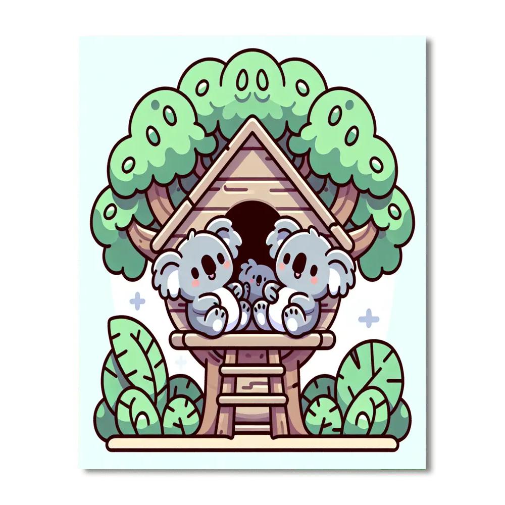 Cuddly Koala Treehouse Numbered Painting Kits