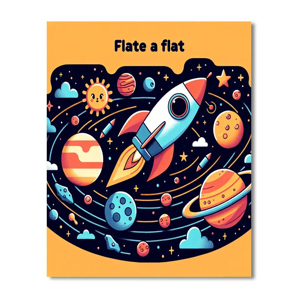 Rocketing Through The Solar System Paint By Numbers Art
