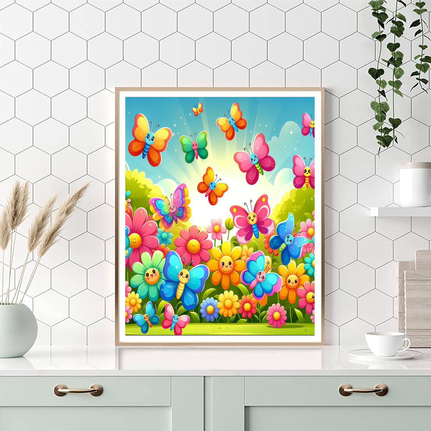 Whimsical Butterfly Ball Paint By Numbers Art
