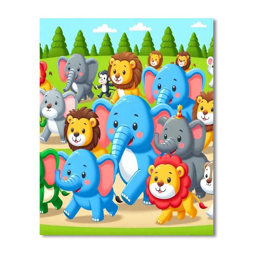 Giggly Animal Parade Paint By Numbers Kits
