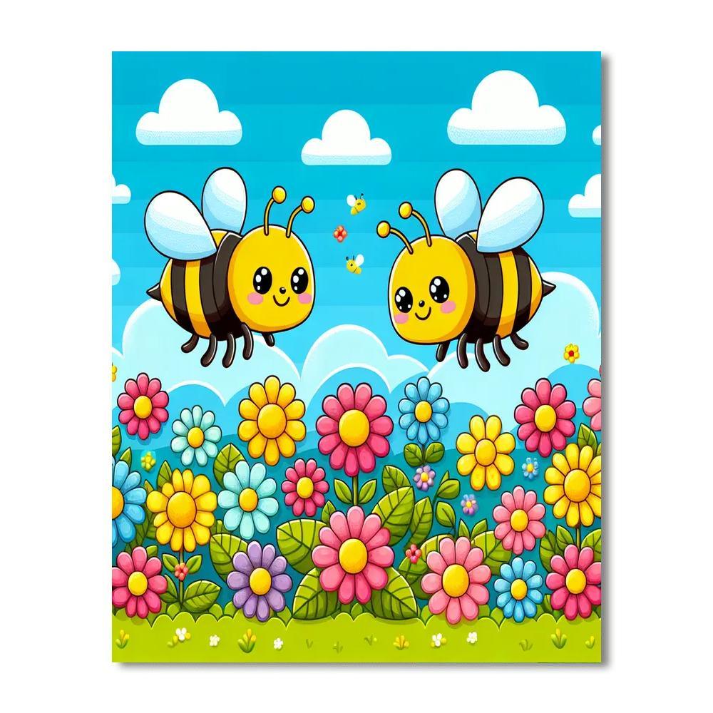 Buzzy Bees In The Meadow Paint By Number