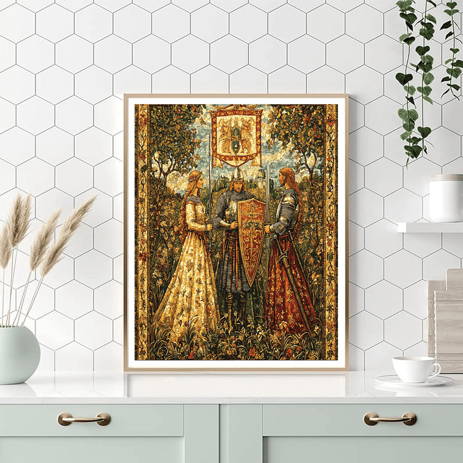 Illuminated Manuscript Style Inspired Inspired Medieval Court Intrigue  Paint By Number