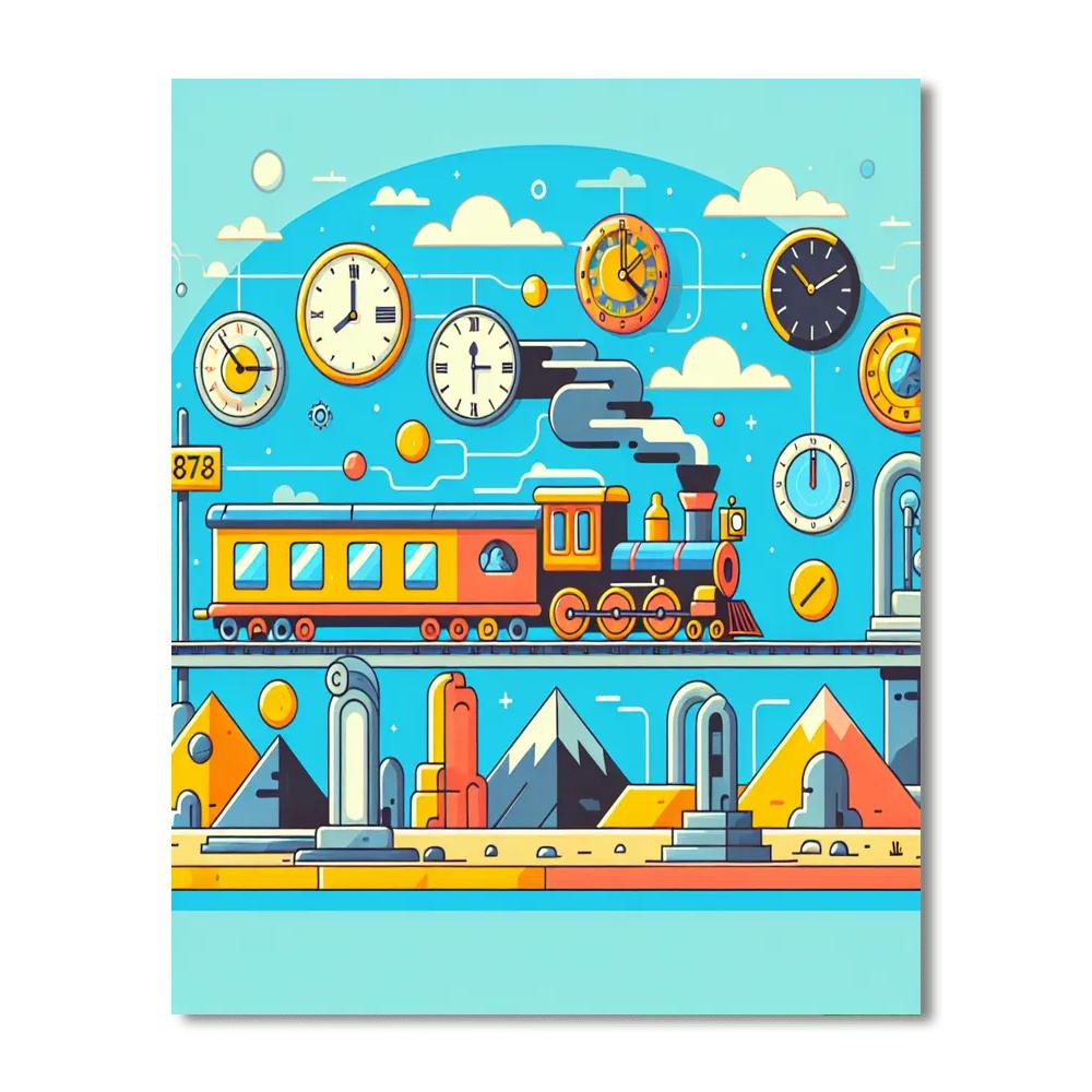 The Time Travel Express Number Painting