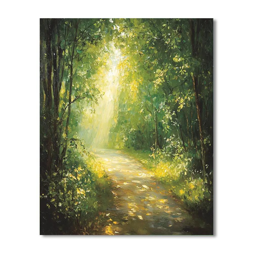 Claude Monet Inspired Glimmering Forest Path  Paint By Color