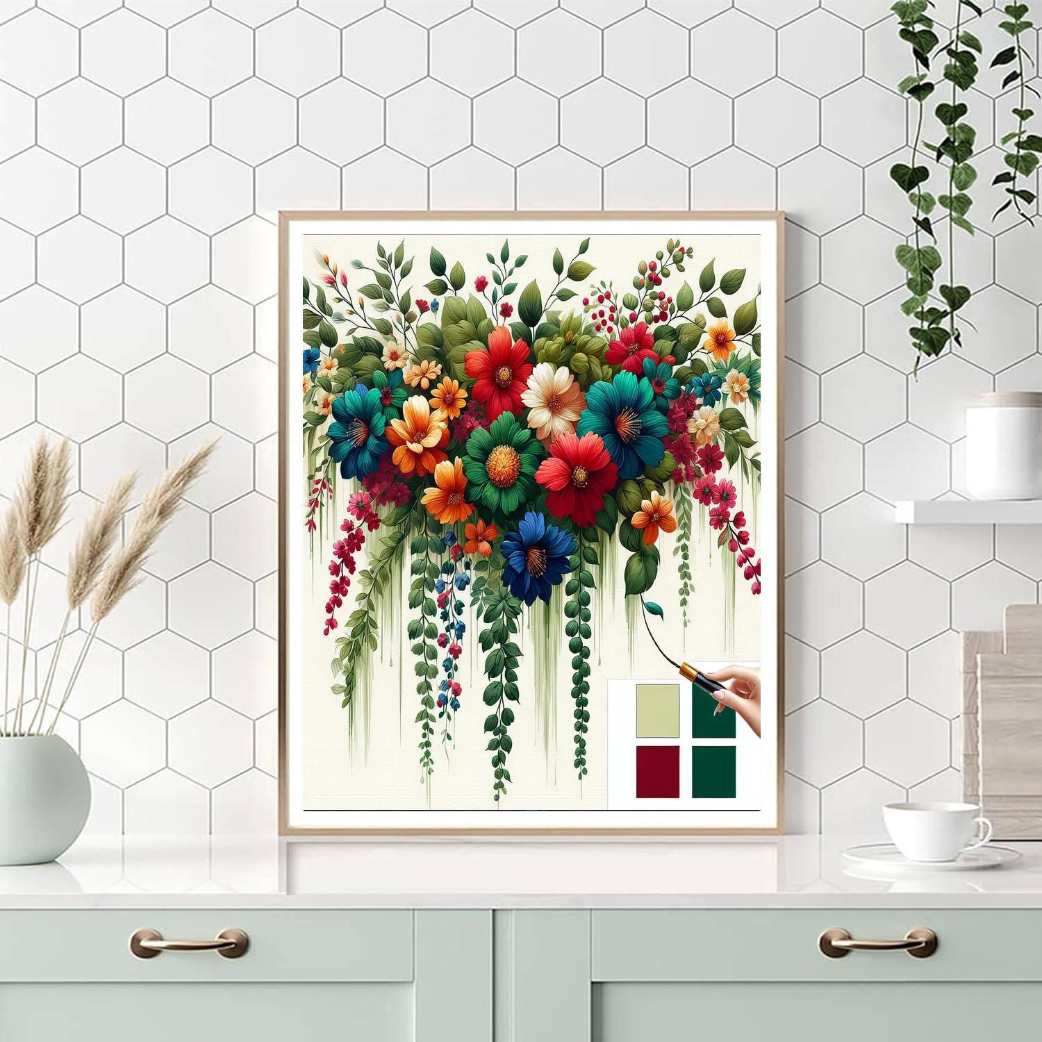 Floral Cascade Painting Number Kit
