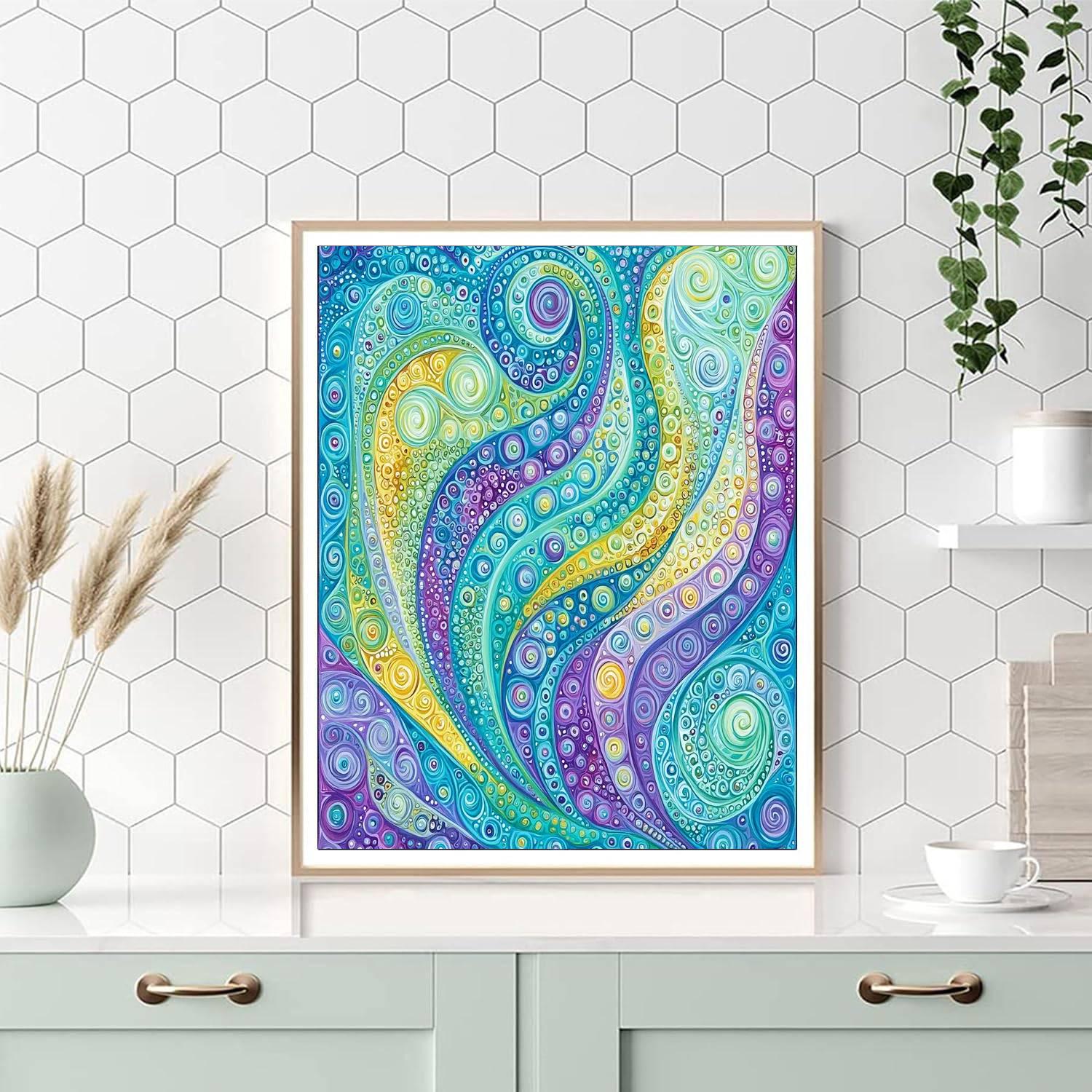 Georges Seurat Inspired Fractal Dreamscape  Number Painting