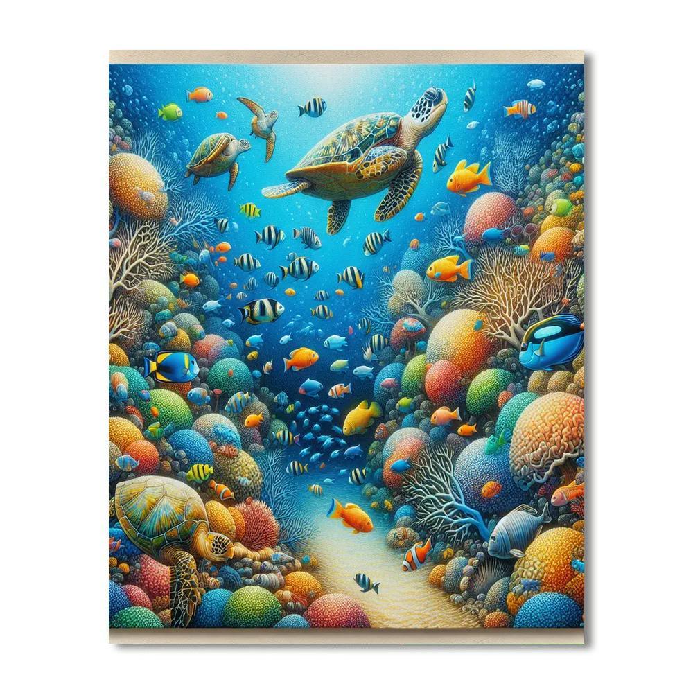 Cheerful Underwater World Painting By Numbers Kit