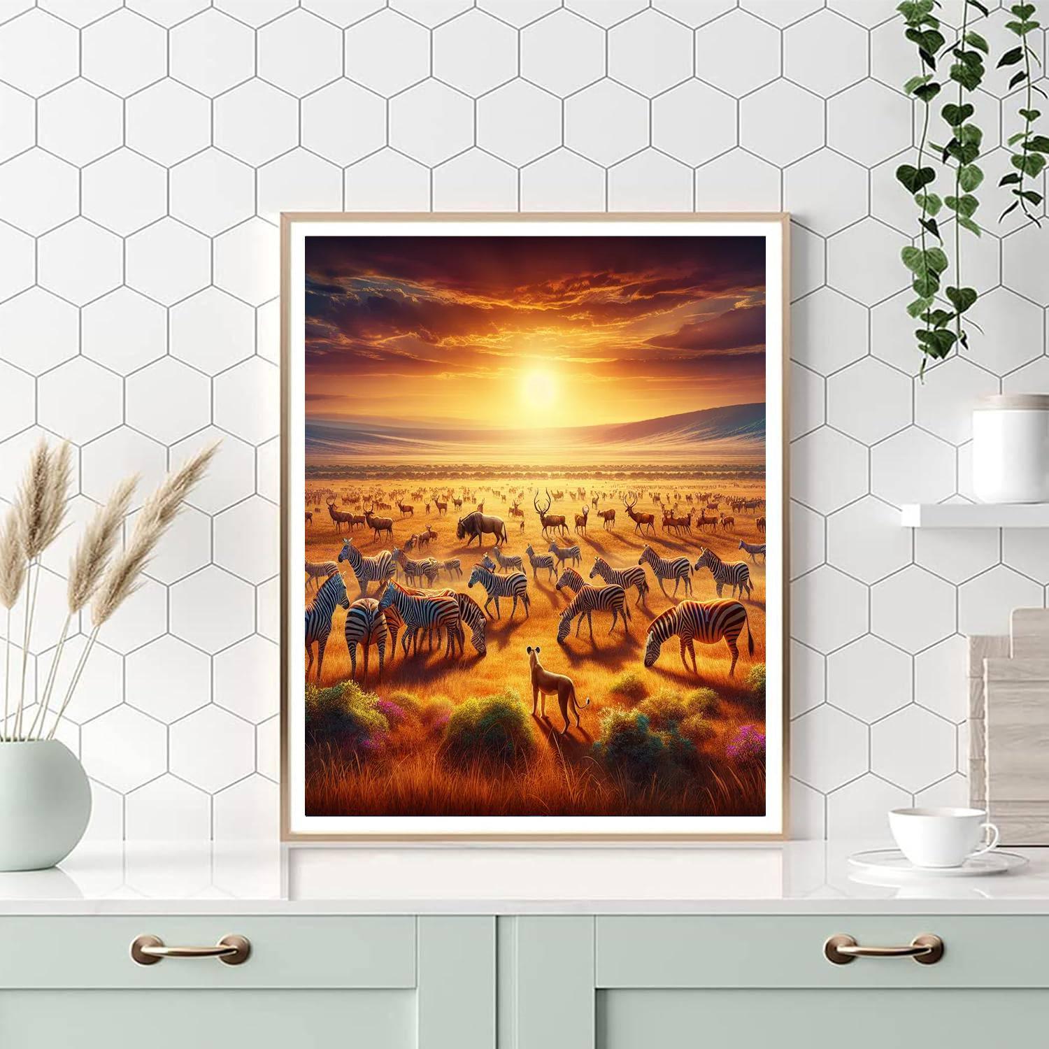 Serengeti Wildlife Spectacle Number Painting