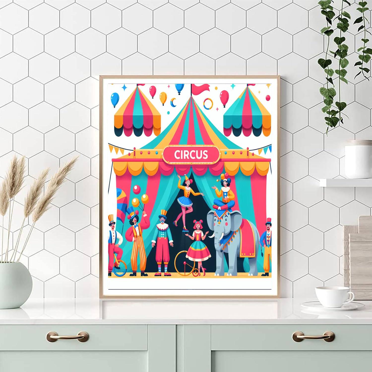 Exciting Circus Spectacle Paint By Numbers Art