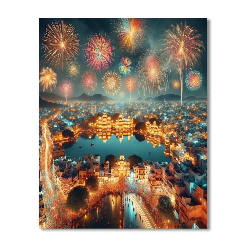 Diwali Fireworks In Jaipur - India Paint By Color