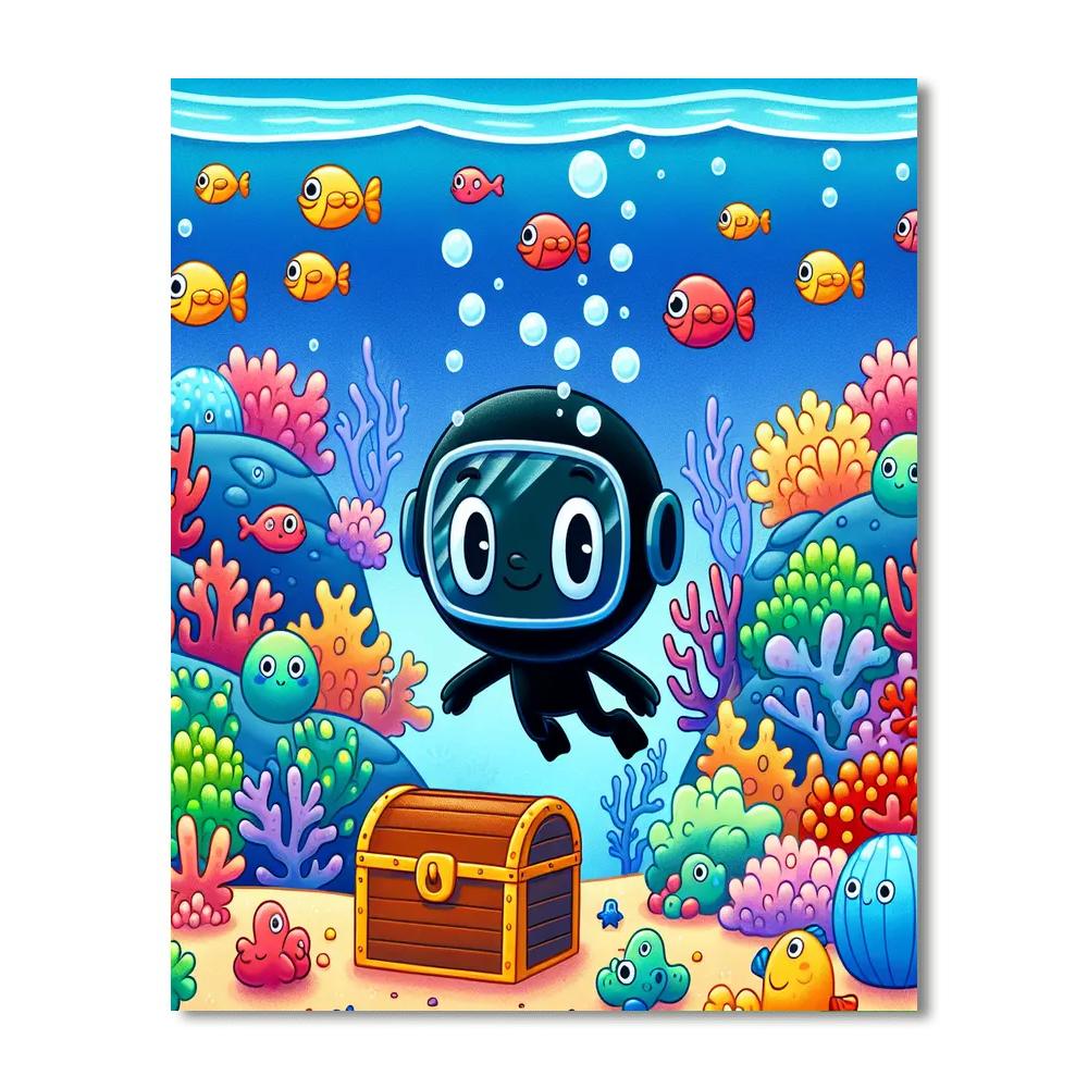 Undersea Treasure Adventure Number Painting