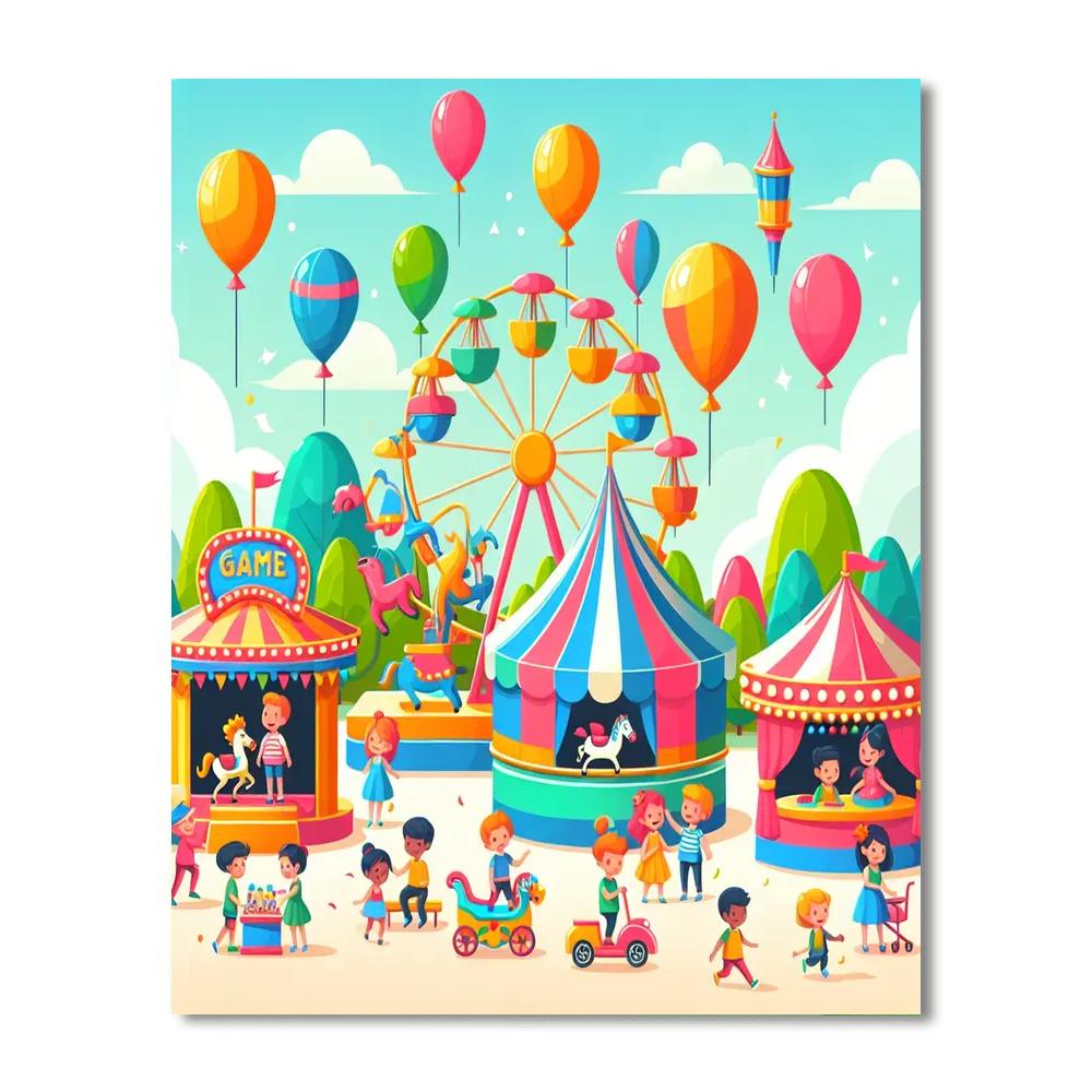 Fun Fair Day Paint By Numbers Art